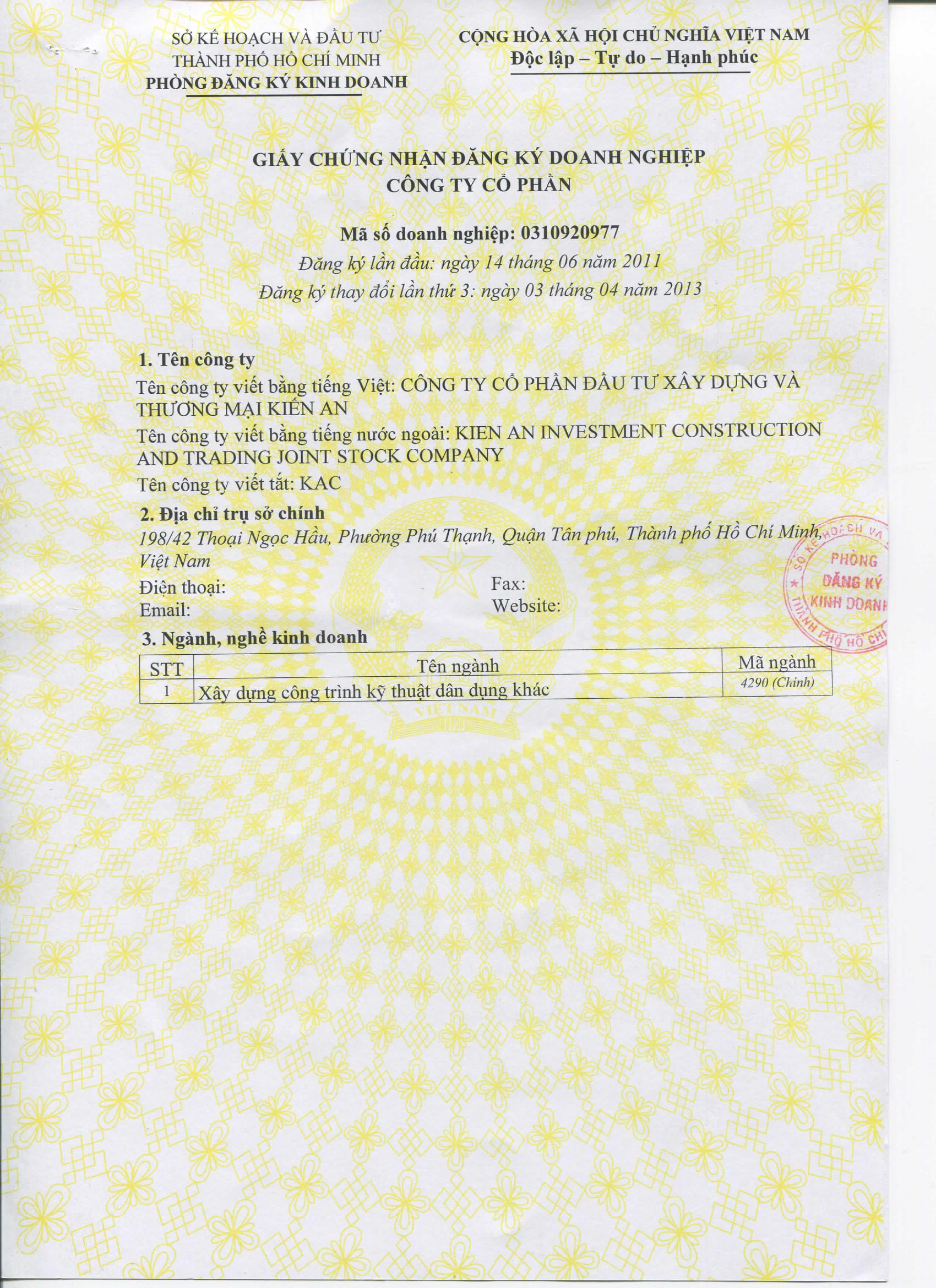 Lĩnh vực hoạt động GPKD Kiến An - Trang 1